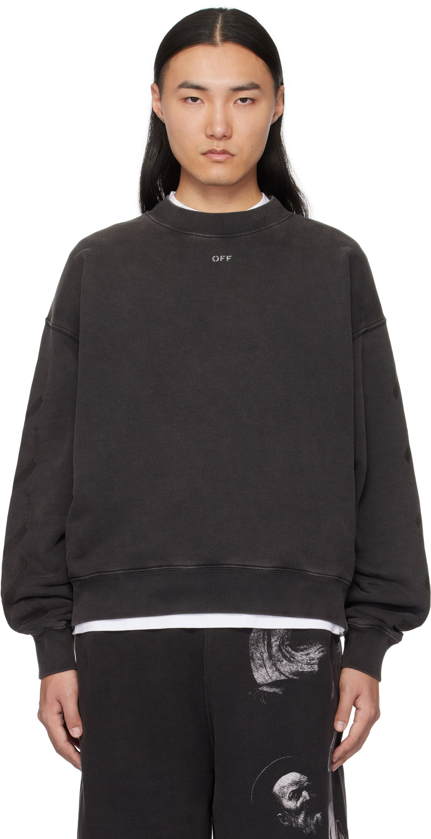 Sveter Off-White Off-White S.Matthew Skate Sweatshirt Čierna | OMBA054C99FLE0091077, 0