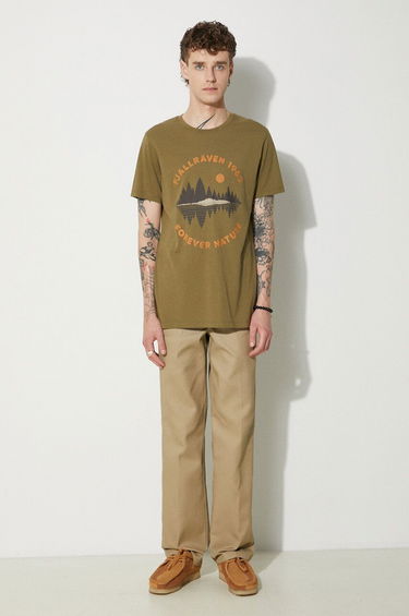 Tričko FJÄLLRÄVEN T-Shirt With Print Zelené | F87045, 1