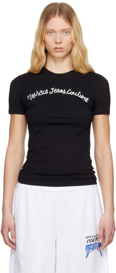 Tričko Versace Versace Jeans Couture Logo T-Shirt Čierna | E78HAHC08_ECJ02C, 0