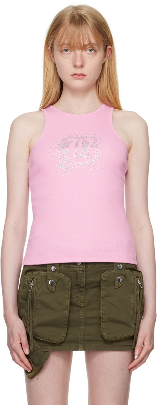 Tielko Blumarine Blumarine Crystal Tank Top Ružová | P444T027A, 0