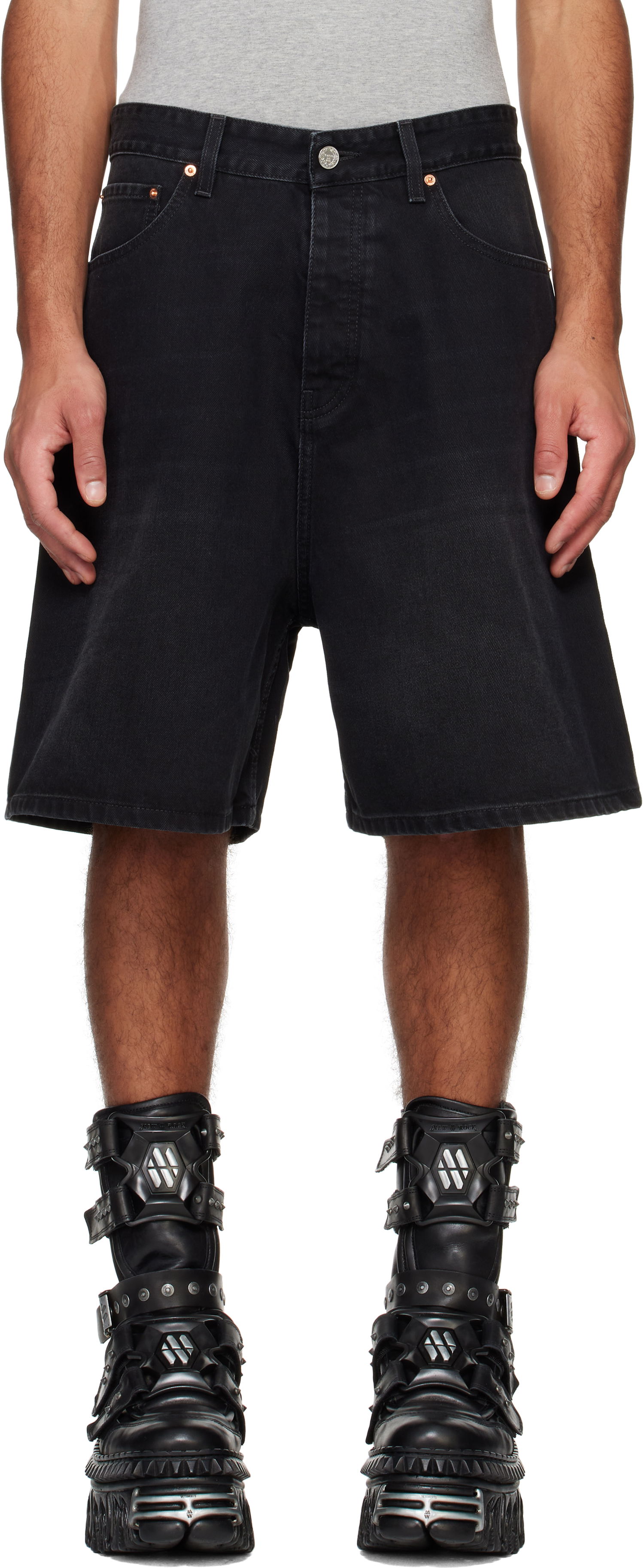Šortky VETEMENTS Vetements Button-Fly Denim Shorts Čierna | UA66SS500B, 0