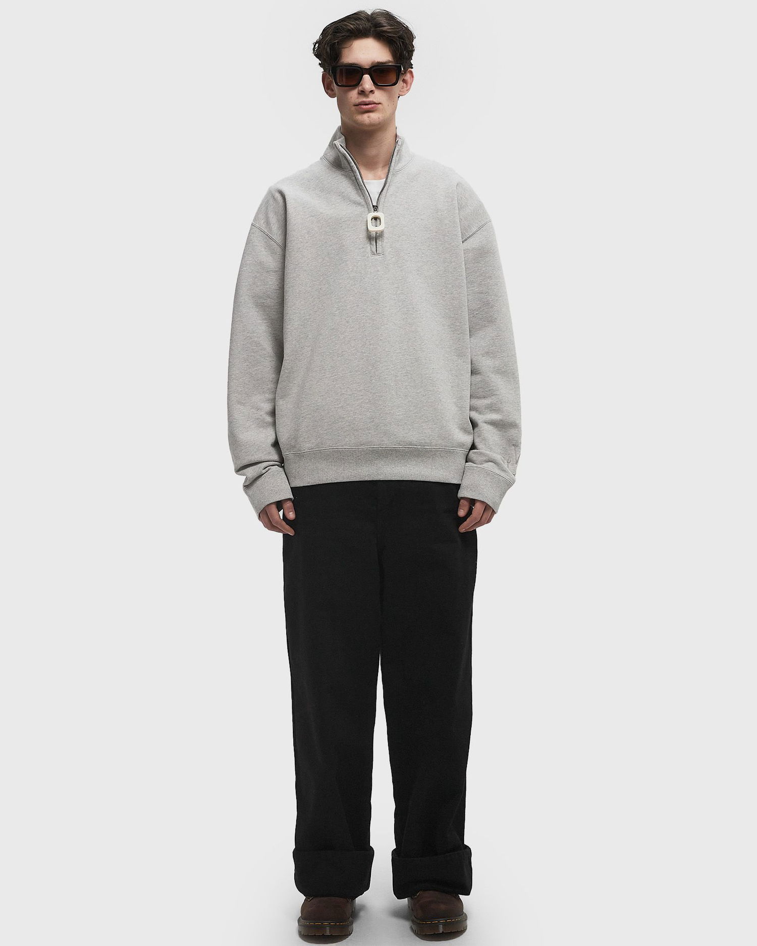 Sveter JW Anderson JW Anderson Half-Zip Sweatshirt Šedá | JW0225-PG1632-905, 1