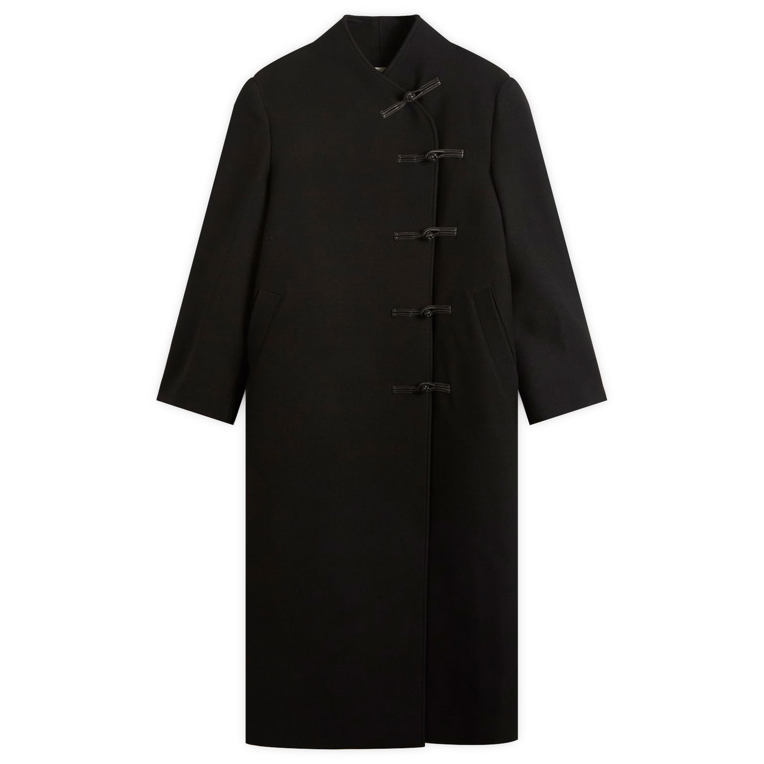 Kabáty Róhe Mandarin Wool Coat Čierna | 417-10-064, 1