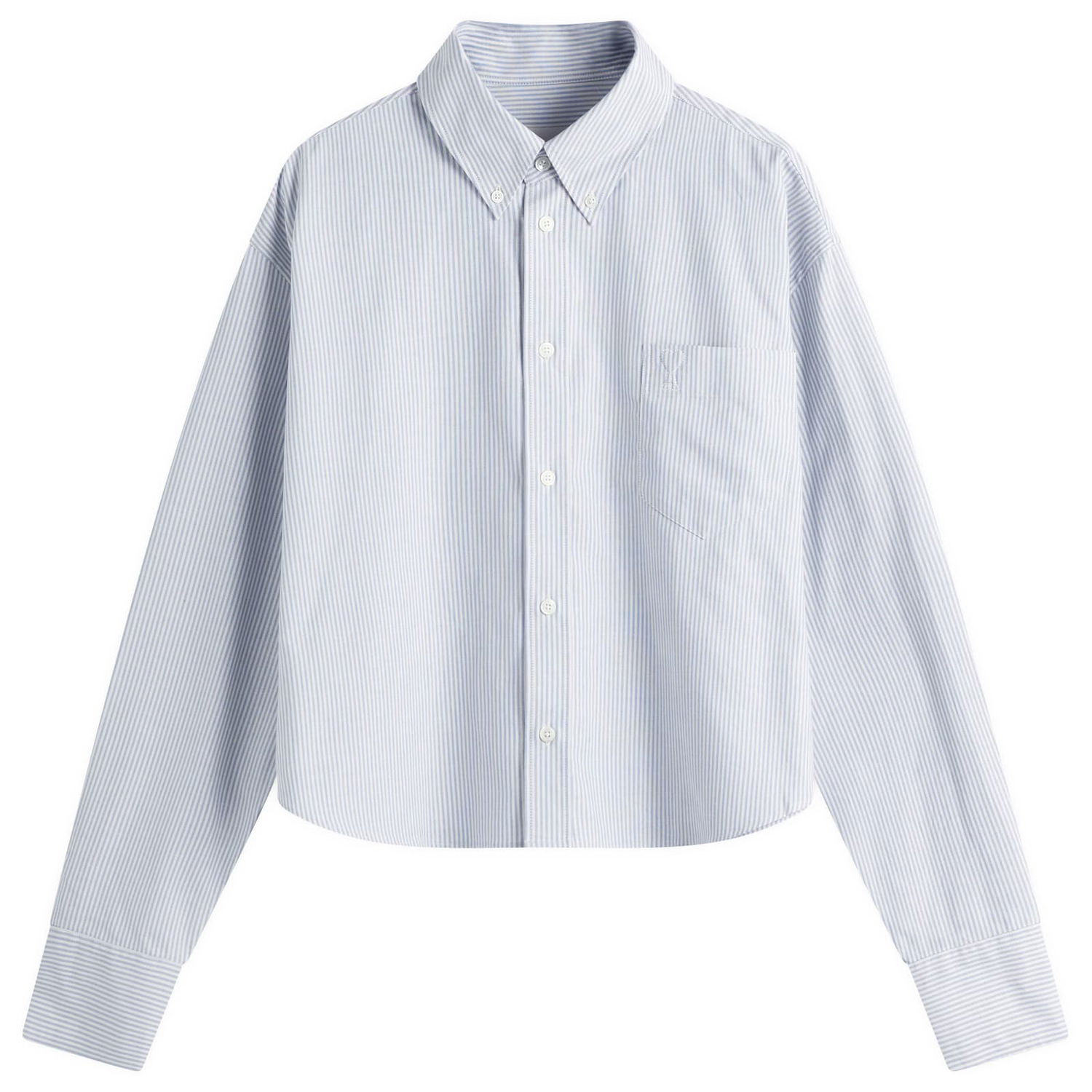 Košeľa AMI AMI Paris ADC Cropped Oversized Shirt, Size Large Modrá | USH123-CO0087-4503, 1