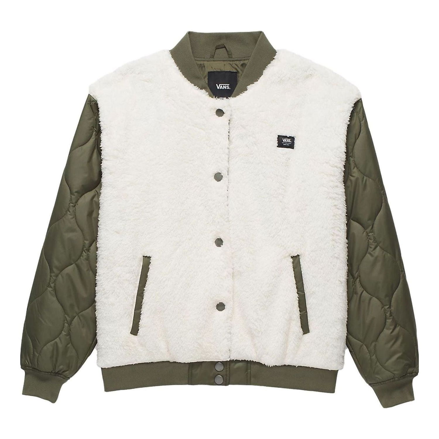 Bomber bunda Vans Kasia Sherpa Bomber Jacket Biela | VN000F8NKCZ, 0