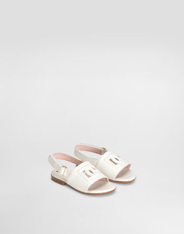 Doplnky Dolce & Gabbana Dolce & Gabbana Calfskin Sandals With Cut-Out DG Logo Biela | D20100A12238S936, 1