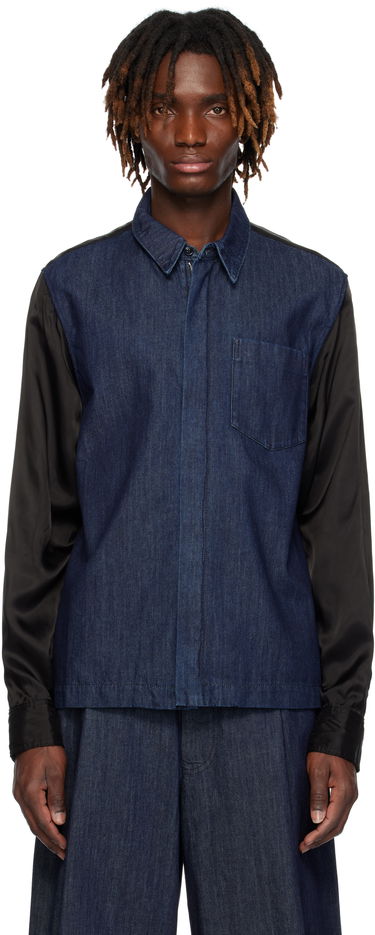 Košeľa Dries Van Noten Dries Van Noten Zip Denim Shirt Modrá | 251-020725-1553, 0
