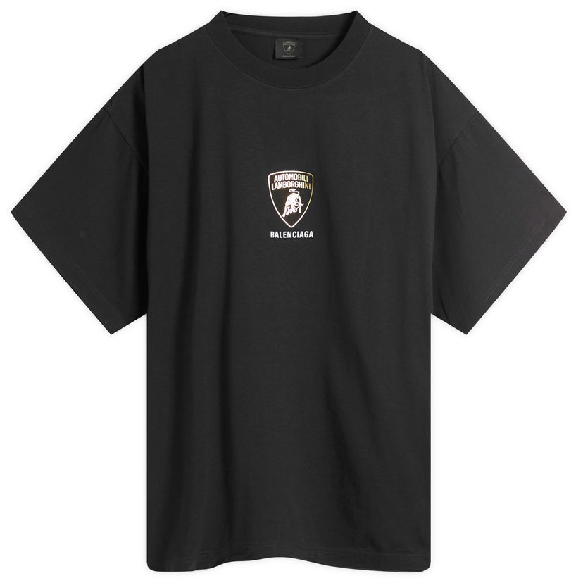 Tričko Balenciaga Balenciaga Lamborghini Shield Dry Jersey Boxy T-Shirt, Size Large Čierna | 826346-TSVQ9-1083