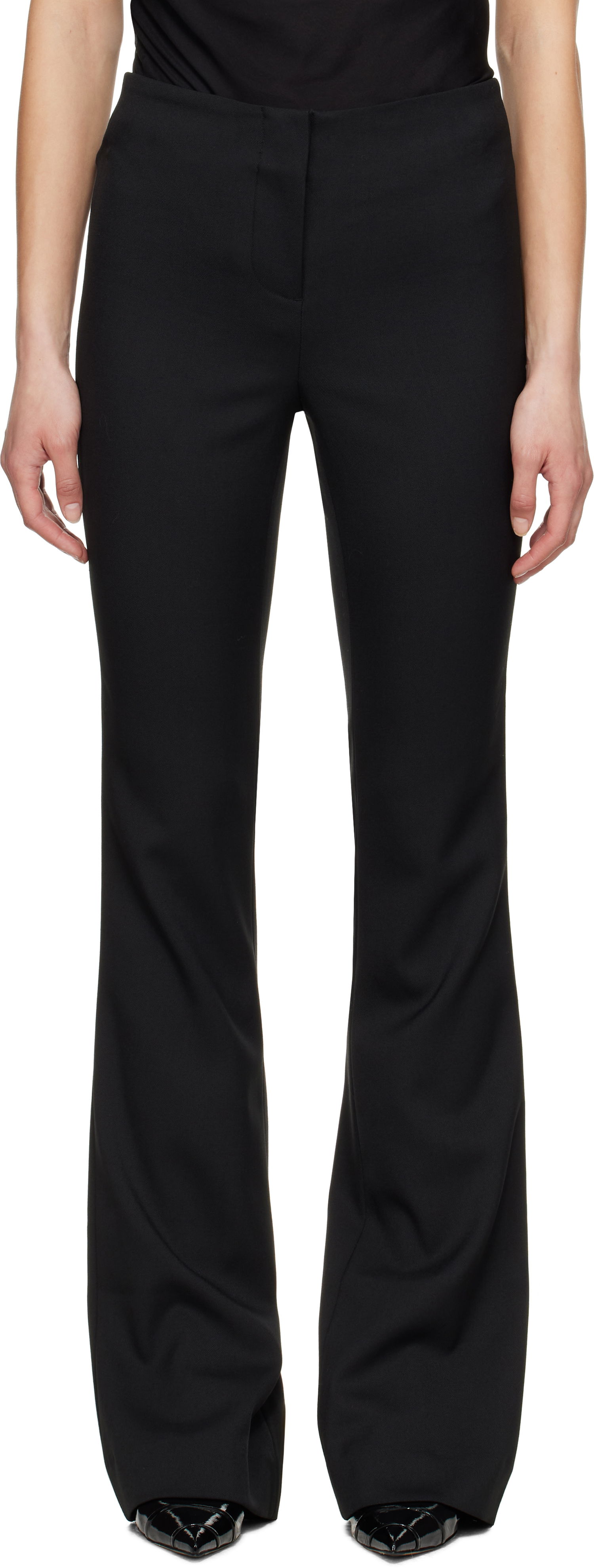 Nohavice Entire Studios Entire Studios Slim Flare Wool Trousers Čierna | ESW-S25-3012-BW, 0