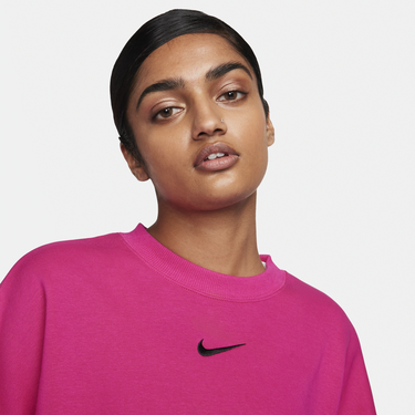 Mikina Nike Dámská volnější flísová mikina s kulatým výstřihem Sportswear Phoenix (větší velikost) - Růžová Ružová | DQ5761-615, 1