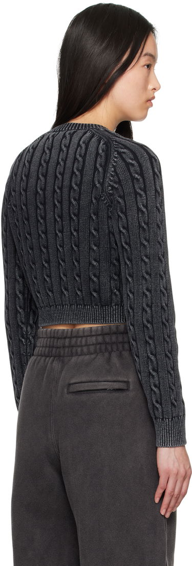 Sveter Alexander Wang Alexander Wang.t Cable-Knit Cropped Cardigan Čierna | 4KC2251050, 2