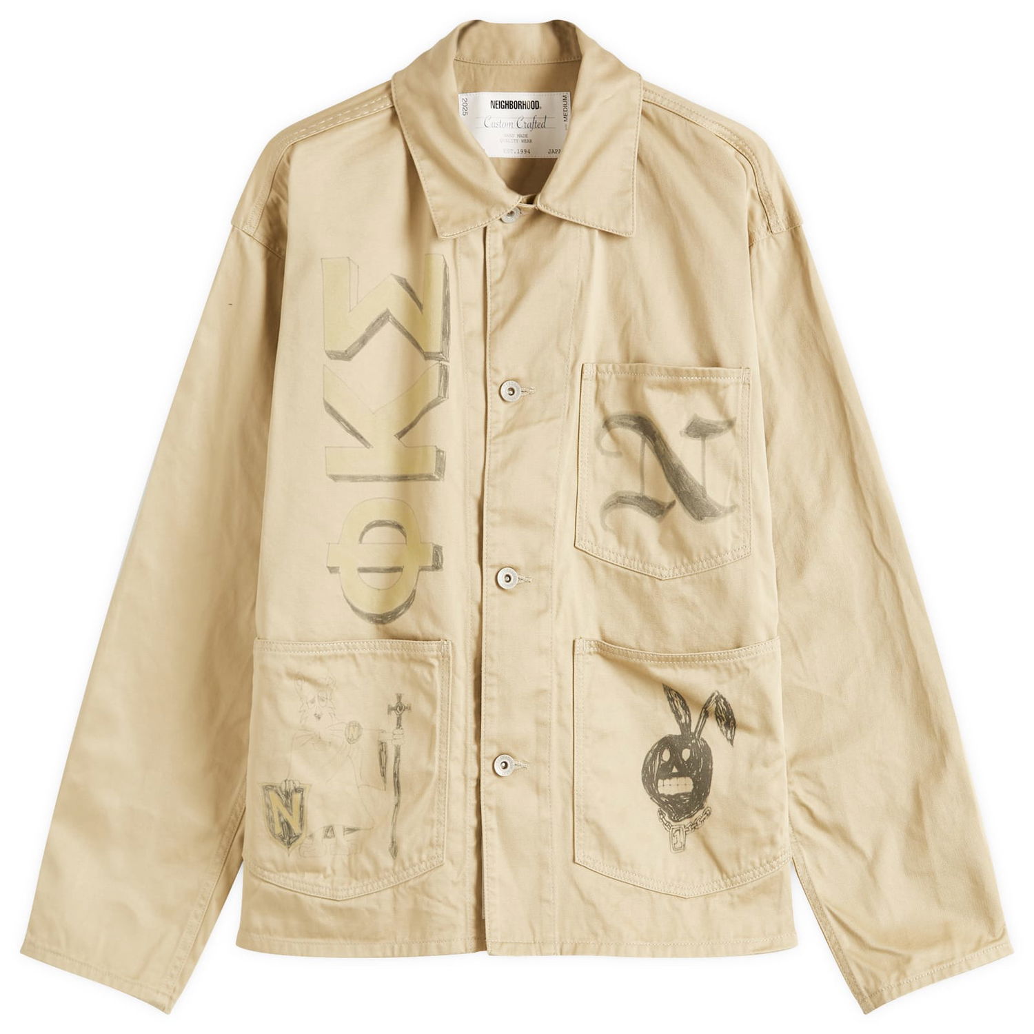 Bunda Neighborhood Neighborhood Memorial Coverall Jacket, Size Large Béžová | 251AQNH-JKM01-BEI, 0