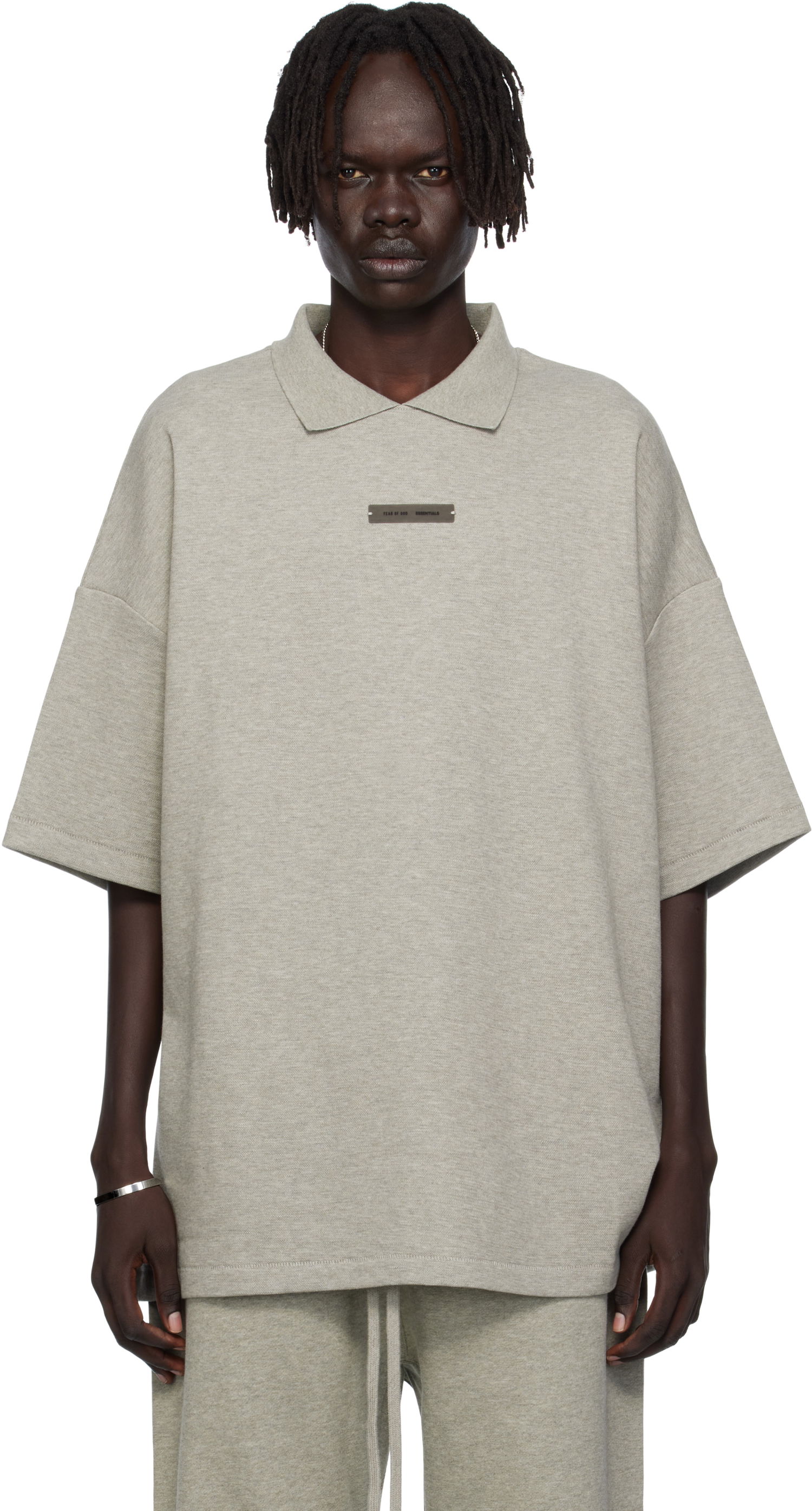 Polo tričko Fear of God ESSENTIALS 90s Fit Piqué Short Sleeve Polo Šedá | 125SP254405F, 0