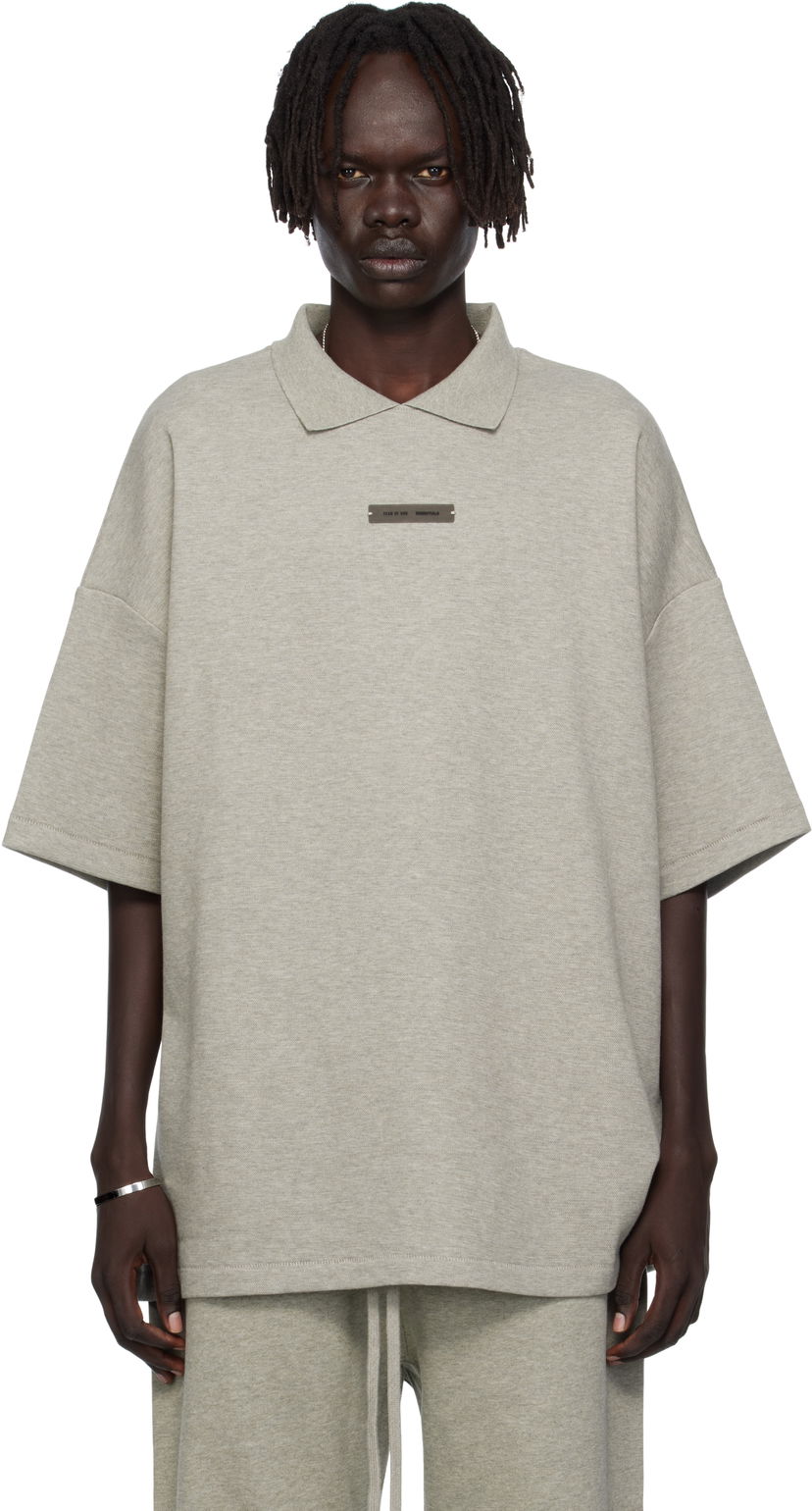 Polo tričko Fear of God ESSENTIALS 90s Fit Piqué Short Sleeve Polo Šedá | 125SP254405F
