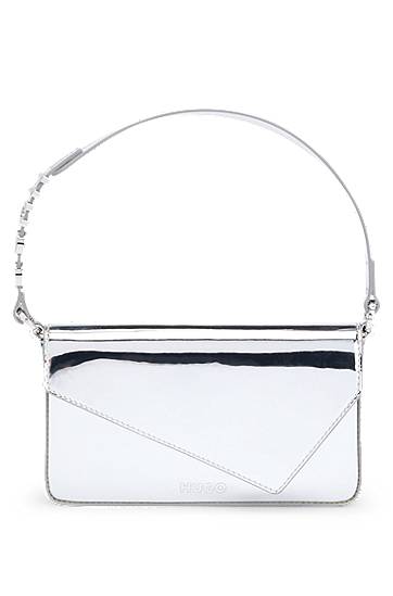 Taška cez rameno BOSS Clutch Bag With Logo Handle Metalická | 50536245, 0