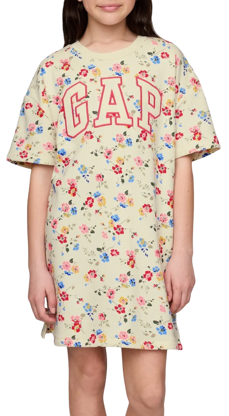 Šaty GAP Floral Print Logo T-Shirt Dress Rôznofarebný | 781767-01, 0