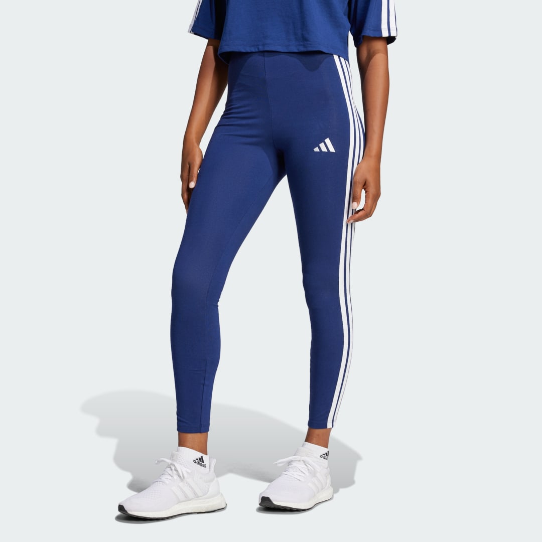 Legíny adidas Performance 3-Stripes Cotton Leggings Modrá | JE0067, 0