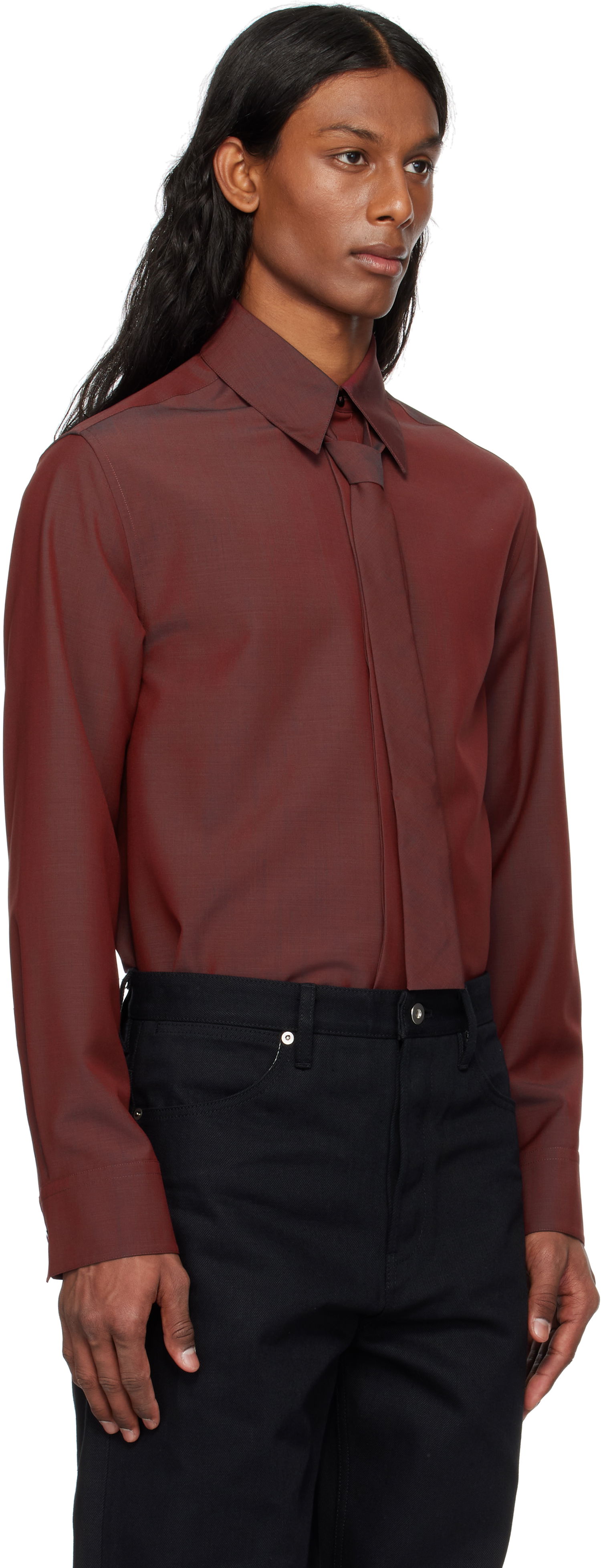Košeľa Jil Sander Jil Sander Tie Shirt Červená | J21DL0202_J40220, 1