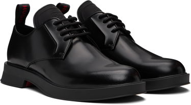Starostlivosť o obuv BOSS Leather Derby Shoes with Stacked-Logo Tongue Čierna | 50548550, 4