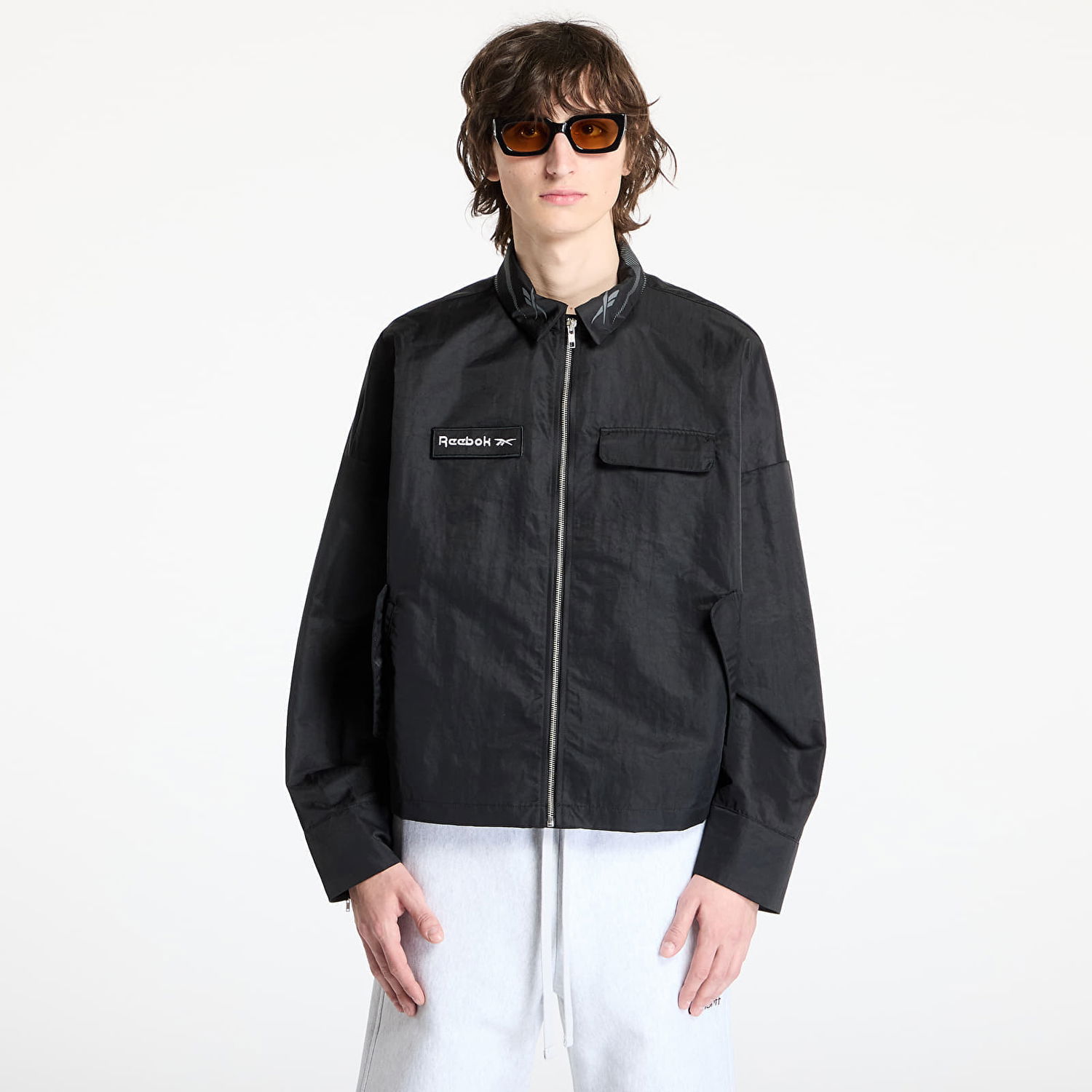 Vetrovka Reebok Zipped Overshirt Čierna | RMES001C99FAB0011000, 0