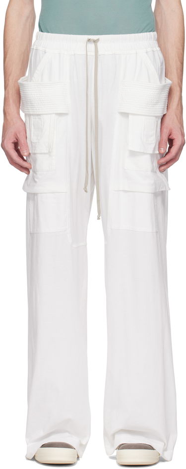 Cargo nohavice Rick Owens Rick Owens DRKSHDW Hollywood Creatch Wide Cargo Pants Biela | DU01E3394 RN, 0