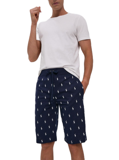 Šortky Polo by Ralph Lauren Sleepwear All Over Pony Sweat Short Navy | 714844765001