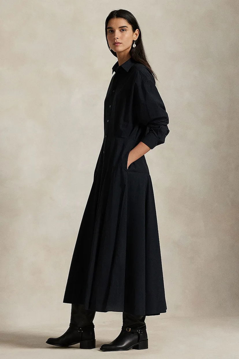 Šaty Polo by Ralph Lauren Polo Ralph Lauren Maxi Shirt Dress Čierna | 211972042