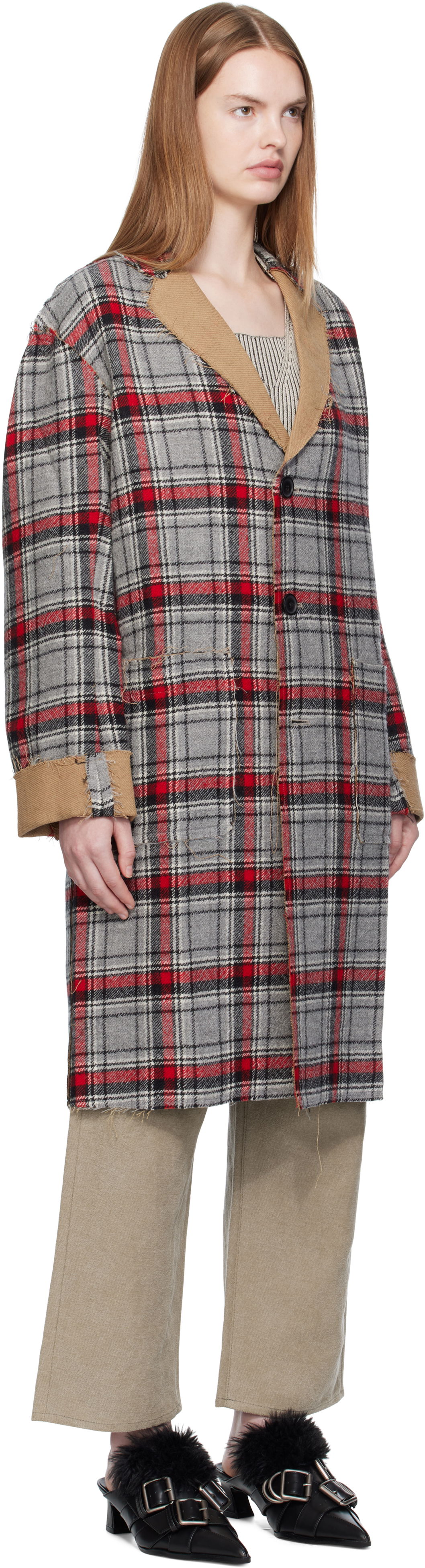 Kabáty R13 R13 Raw Cut Reversible Coat Rôznofarebný | R13WR469-R566A, 1