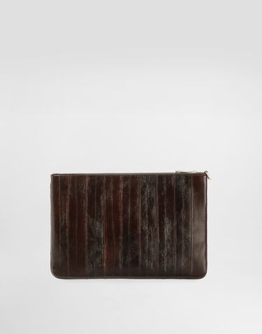 Kabelka Dolce & Gabbana Eel Leather Briefcase Clutch with Wrist Strap Hnedá | BP3294A8A5381300, 3