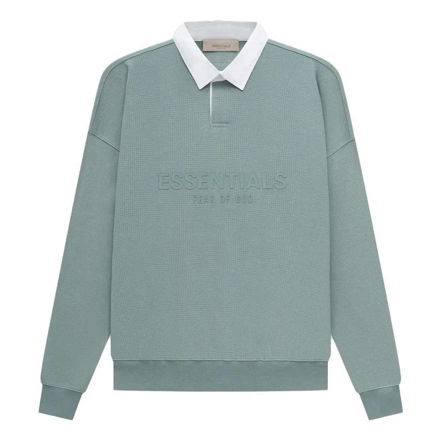 Polo tričko Fear of God Essentials Waffle Long Sleeve Polo Zelené | FOG-SS23-056, 0
