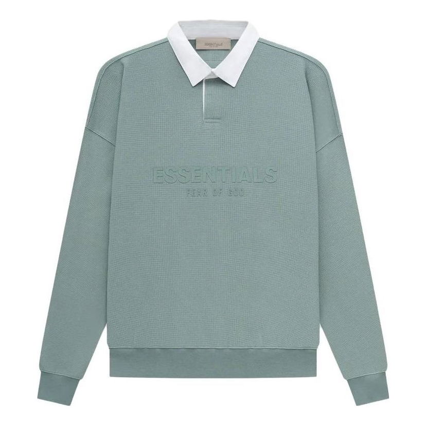 Polo tričko Fear of God Essentials Waffle Long Sleeve Polo Zelené | FOG-SS23-056