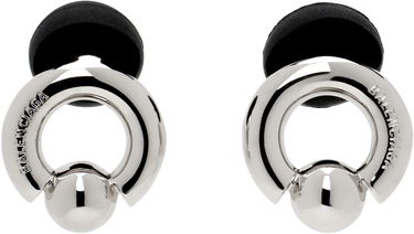 Náušnice Balenciaga Silver & Black Berlin Ball Earrings Metalická | 807883 TZBSS, 0