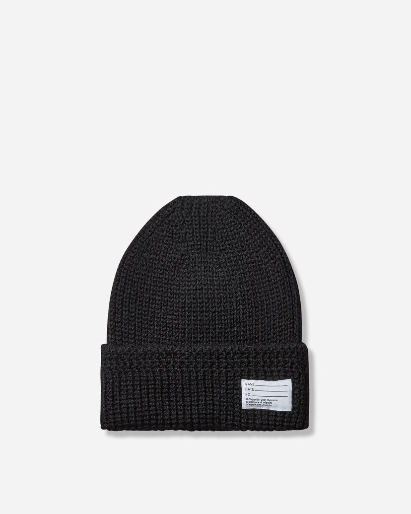Kulicha visvim Ribbed Knit Wool Beanie with Text Label Čierna | 0125203003010 1