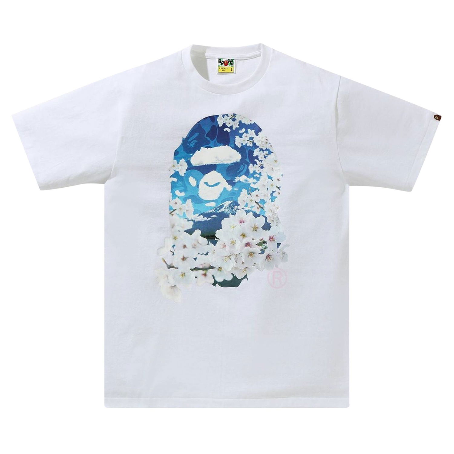Tričko BAPE Sakura Photo Ape Head Tee Biela | 1H20 110 028 WHITE, 1