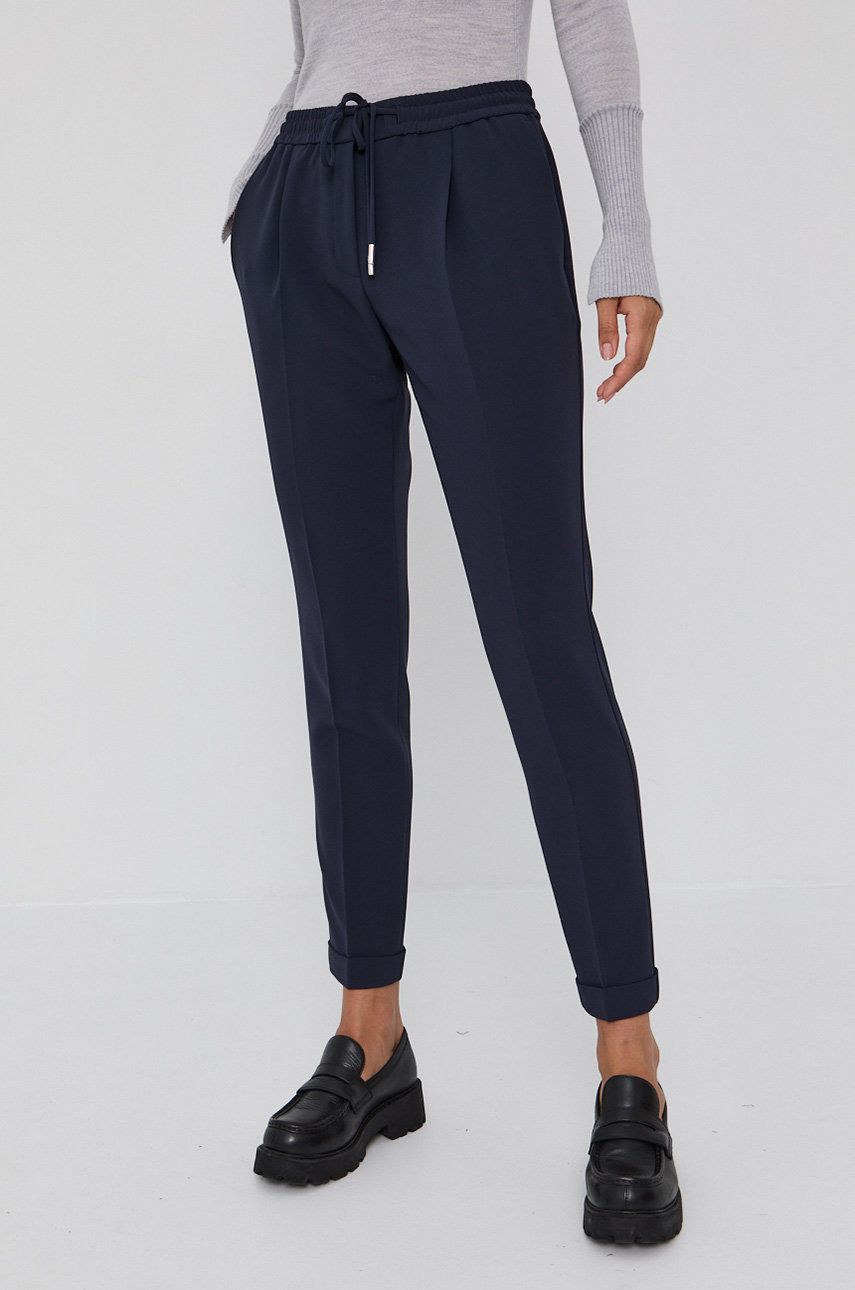 Nohavice BOSS High Waist Pants Navy | 50427841, 0