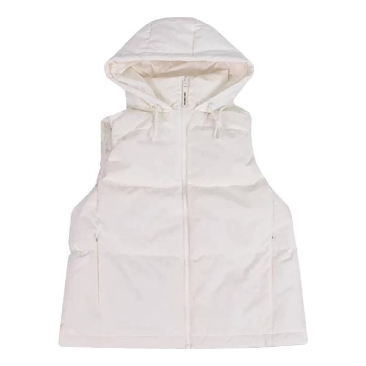 Vesta New Balance Hooded Padded Vest Biela | NJD44252-WT