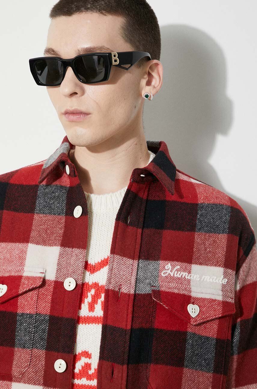 Wool Check Relaxed Shirt