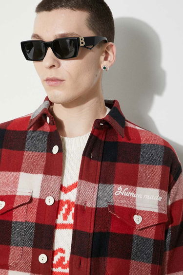 Košeľa Human Made Wool Check Relaxed Shirt Červená | HM26SH011, 4