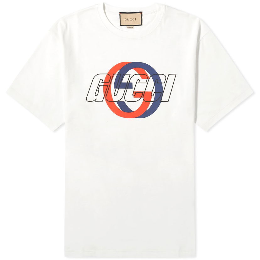 Tričko Gucci Interlocking Graphic Logo T-Shirt Biela | 771758-XJF7C-9095