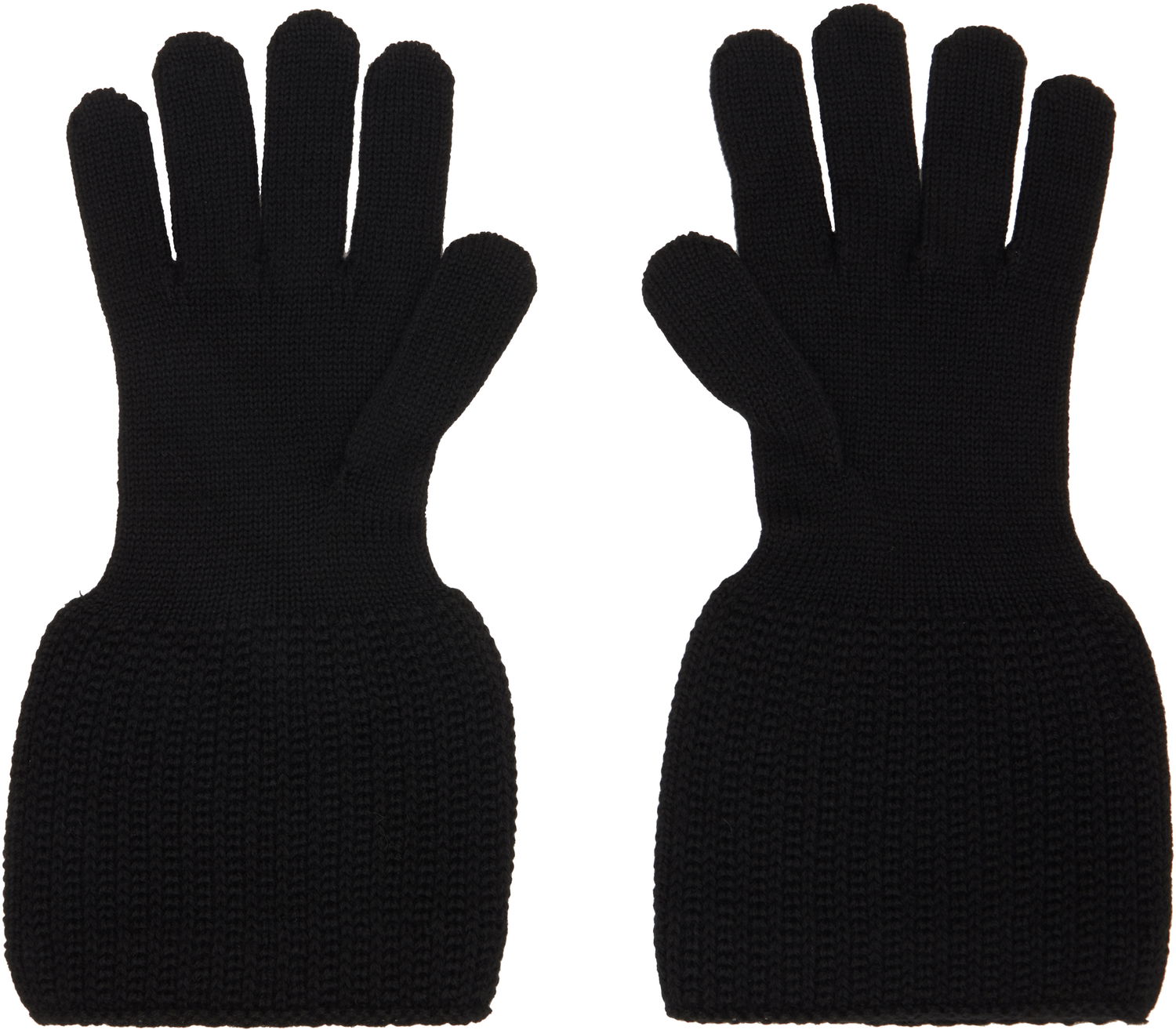 Rukavice Yohji Yamamoto YOHJI YAMAMOTO Knitted Gloves Čierna | HL-W04-160, 1