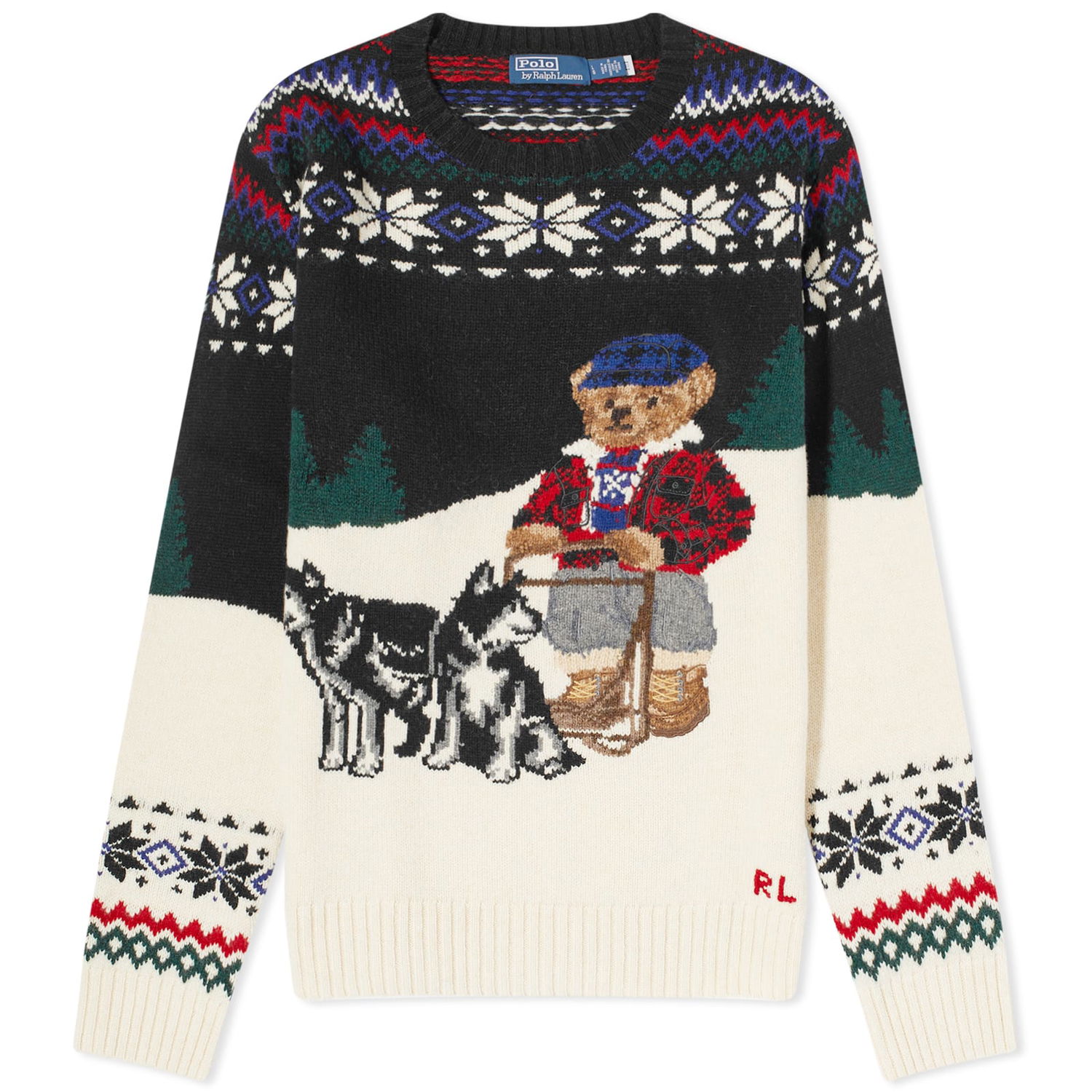 Sveter Polo by Ralph Lauren Polo Ralph Lauren Dog Sled Bear Crew Knit Snowflake Combo Biela | 710919624001, 0