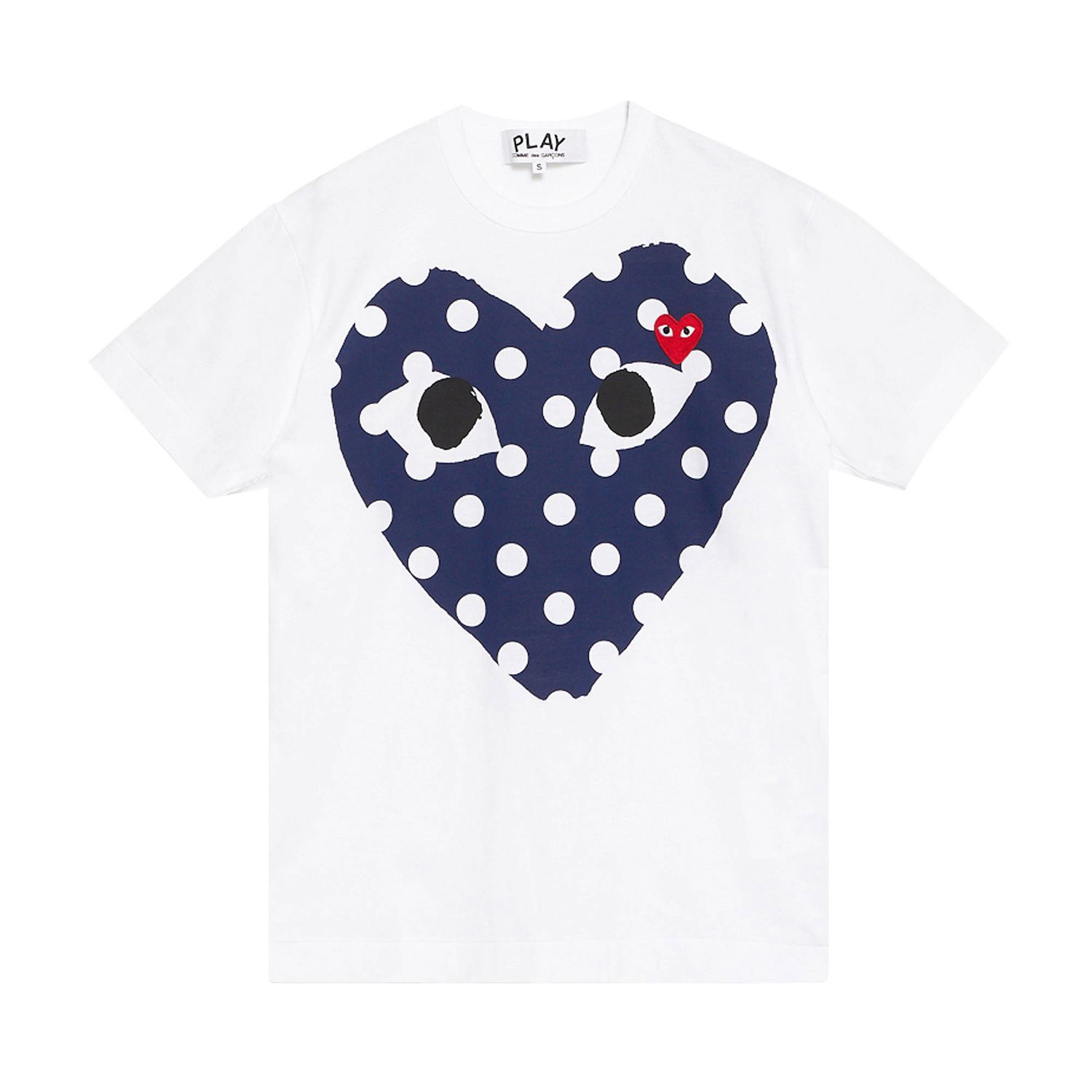 Tričko Comme des Garçons PLAY Polka Dot Full Heart T-Shirt Biela | AZ T234 051 1, 1