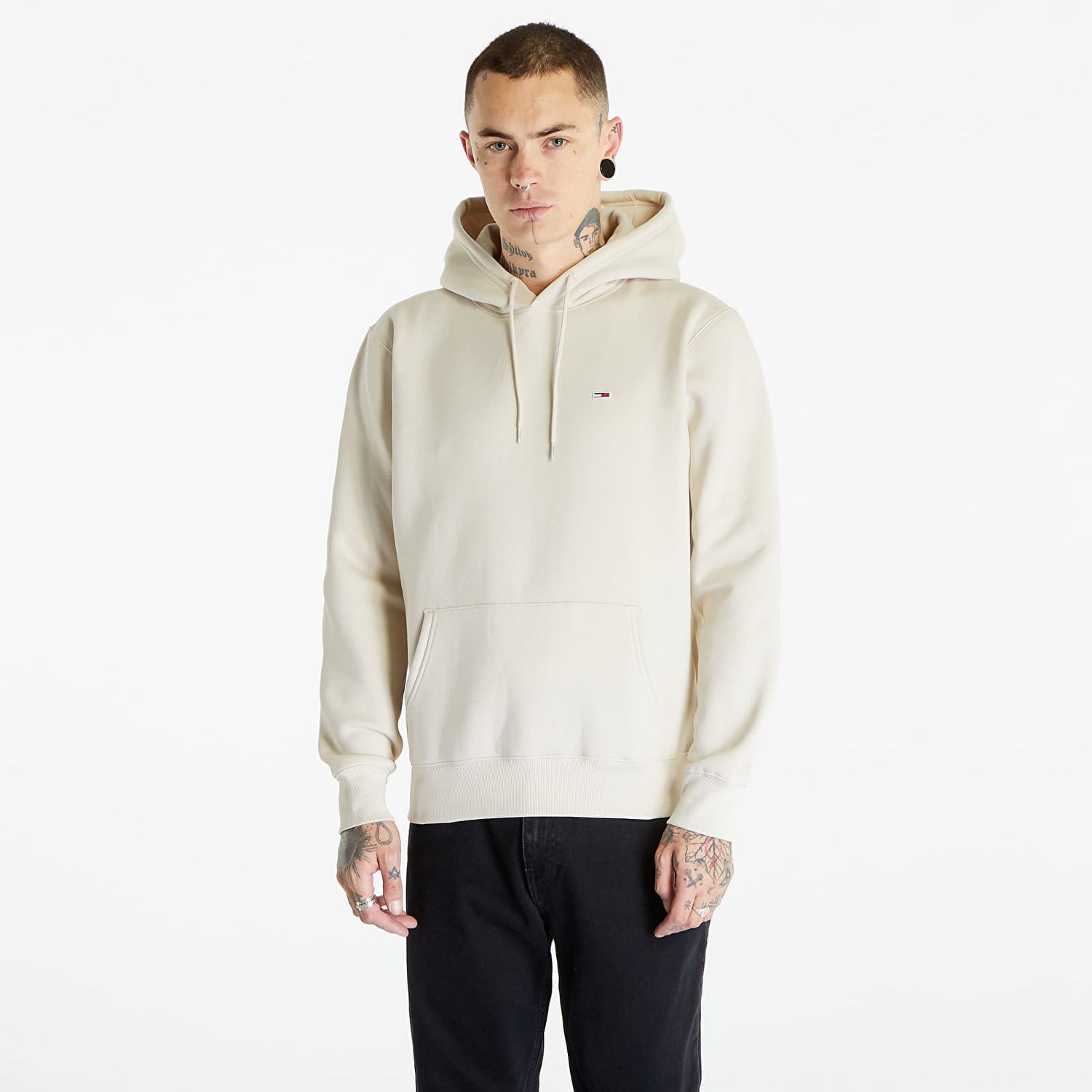 Mikina Tommy Hilfiger Tommy Jeans Regular Fleece Hoodie Beige Biela | DM0DM09593 ACG, 0