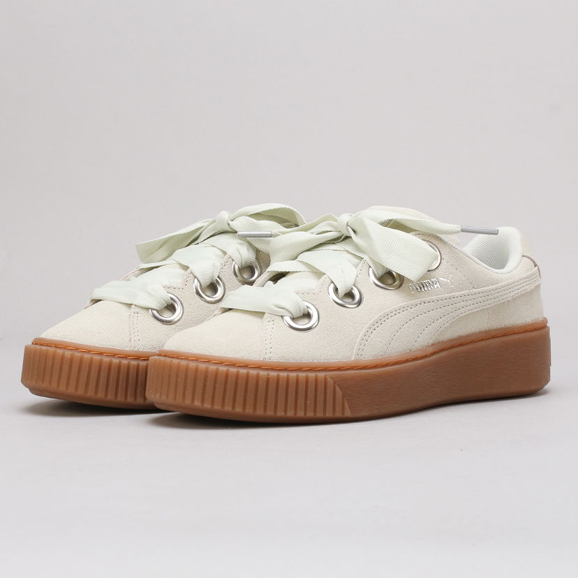 Tenisky a topánky Puma Platform Kiss Suede Wn's blue flower - silver Zelené | 366461 02