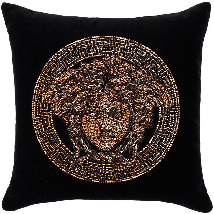 Home decor Versace Black Studded Icon Cushion Čierna | ZCU454500_ZCOV0002