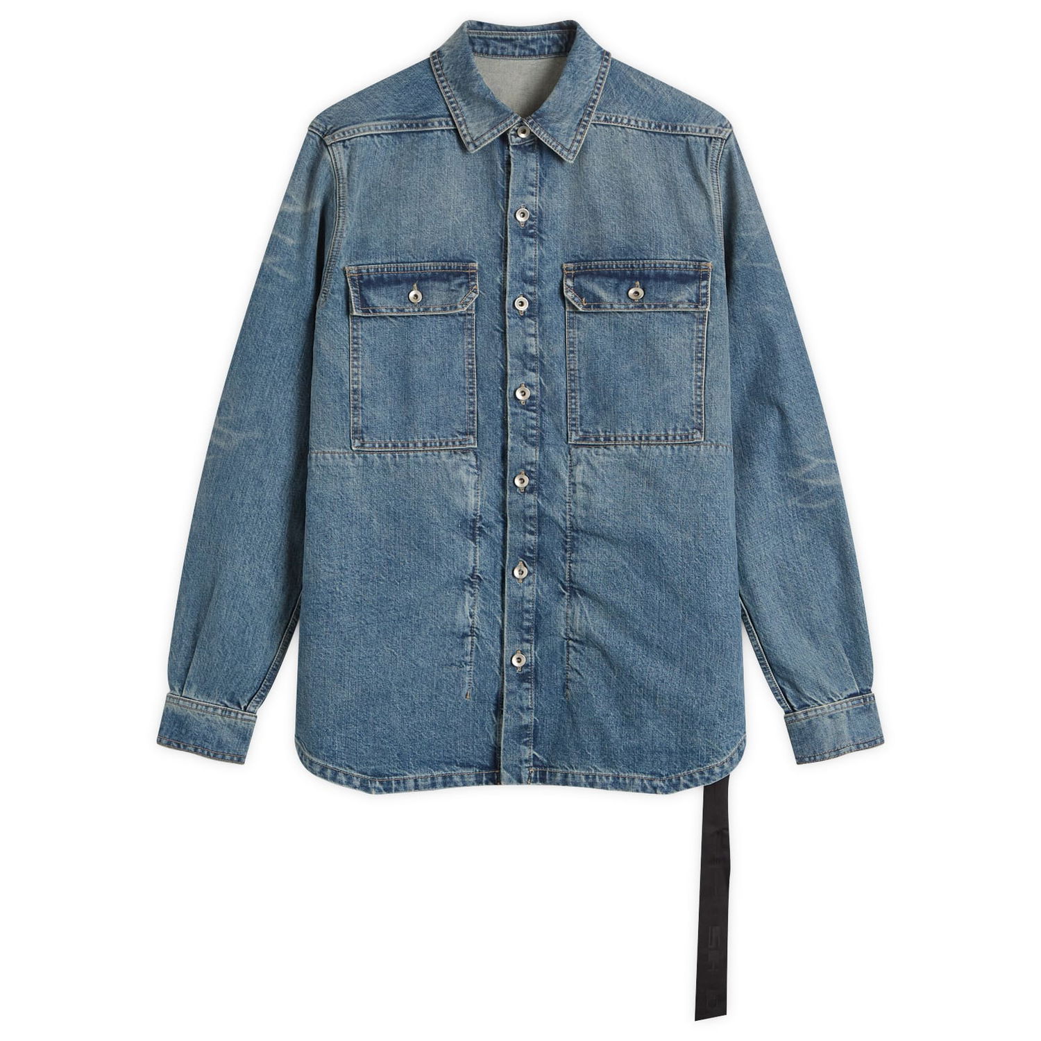 Košeľa Rick Owens Rick Owens DRKSHDW Denim Shirt, Size Large Modrá | DS01E3705-DWB-06, 0