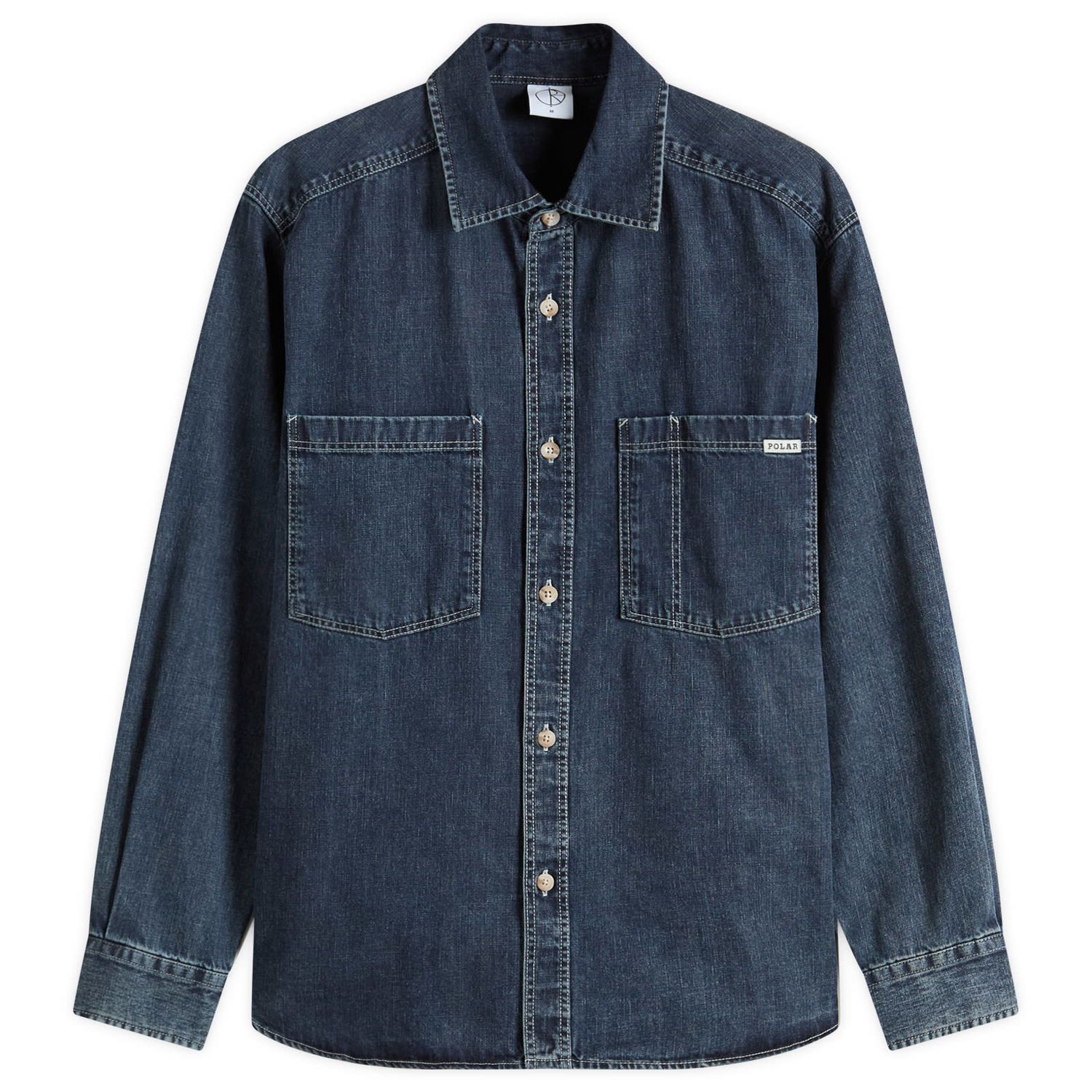 Košeľa Polar Skate Co. Polar Skate Co. Mike Denim Shirt, Size Large Modrá | PSC-SU25-5-WBL, 1