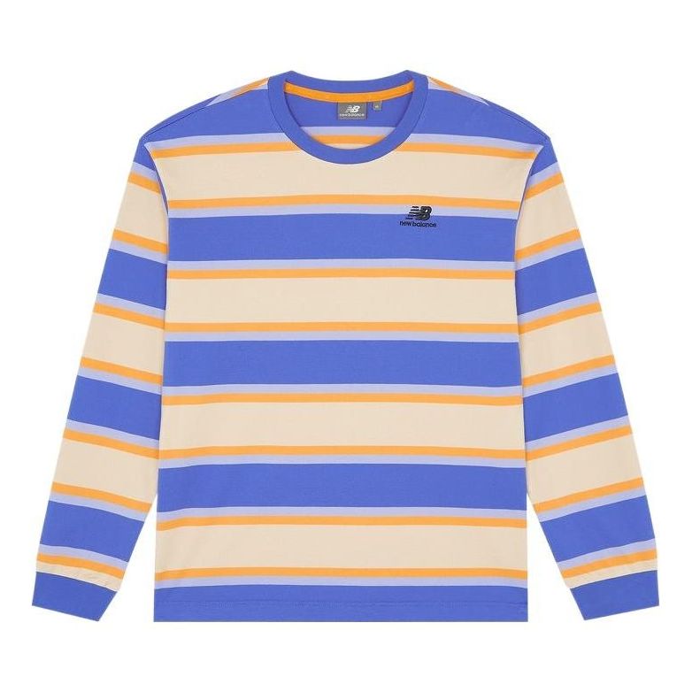Košeľa New Balance Classic Striped Long Sleeve Tee Modrá | 5DC17073-RBL