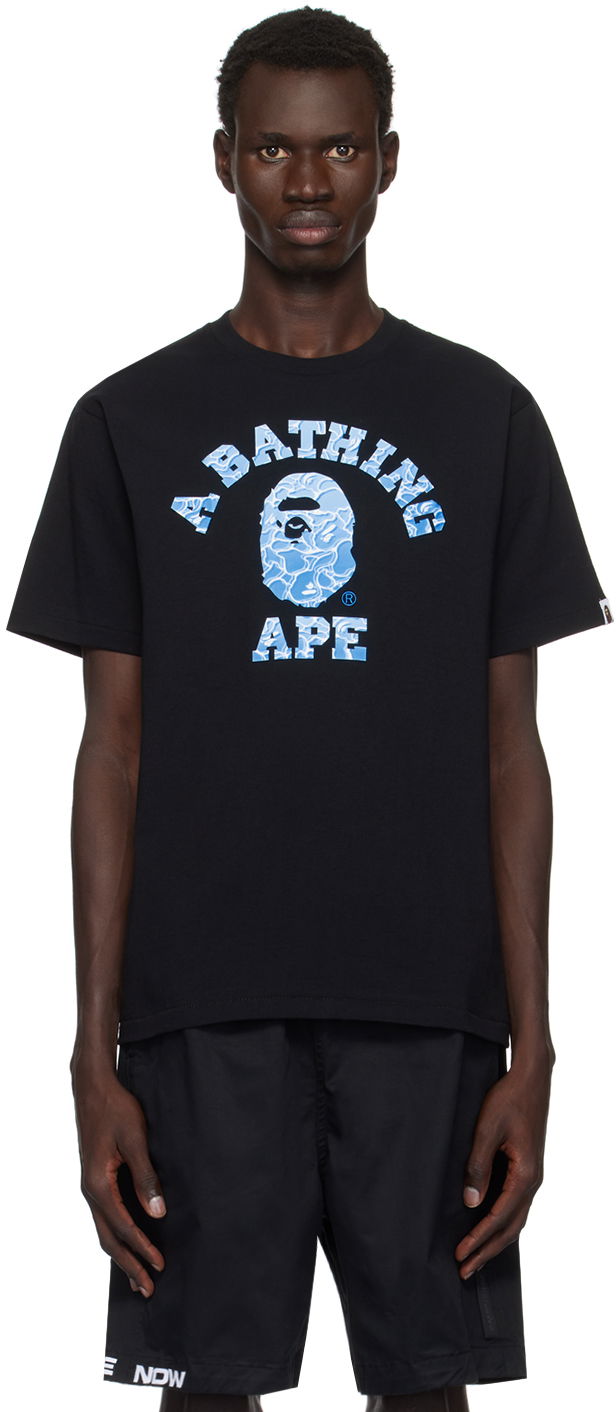 Tričko BAPE ABC Sea Surface Camo College T-shirt Čierna | 001TEK701005F, 0