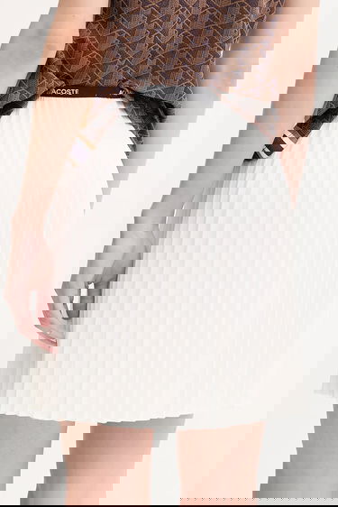 Sukňa Lacoste Mini Pleated A-Line Skirt with Branded Waistband Biela | JF1403, 2